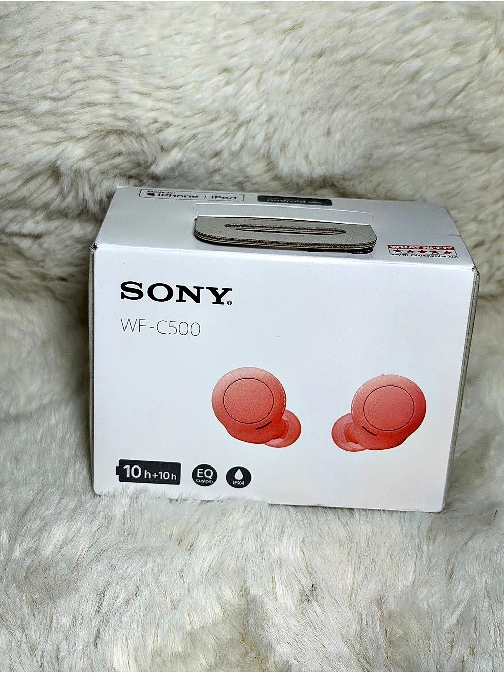 Sony WF-C500 Truly Wireless In-Ear Bluetooth Earbud Headphones - Coral